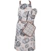 Clayre & Eef CSP41-1 Delantal Diseño Calabaza Beige Gris 70x85 cm
