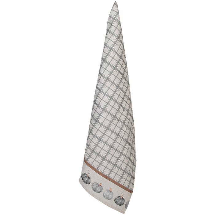 Clayre & Eef CSP42-1 Paño de cocina gris motivo calabaza 50x70 cm
