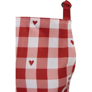 Clayre & Eef LVT41 Delantal Rojo Blanco Corazón 70x85 cm
