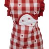 Clayre & Eef LVT41K Delantal Niño Rojo Blanco Motivo Corazón 56x48 cm