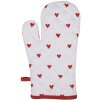 Clayre & Eef LVT44 Manopla Horno Blanco Corazones Rojos 18x30 cm