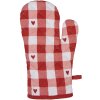 Clayre & Eef LVT44 Manopla Horno Blanco Corazones Rojos 18x30 cm