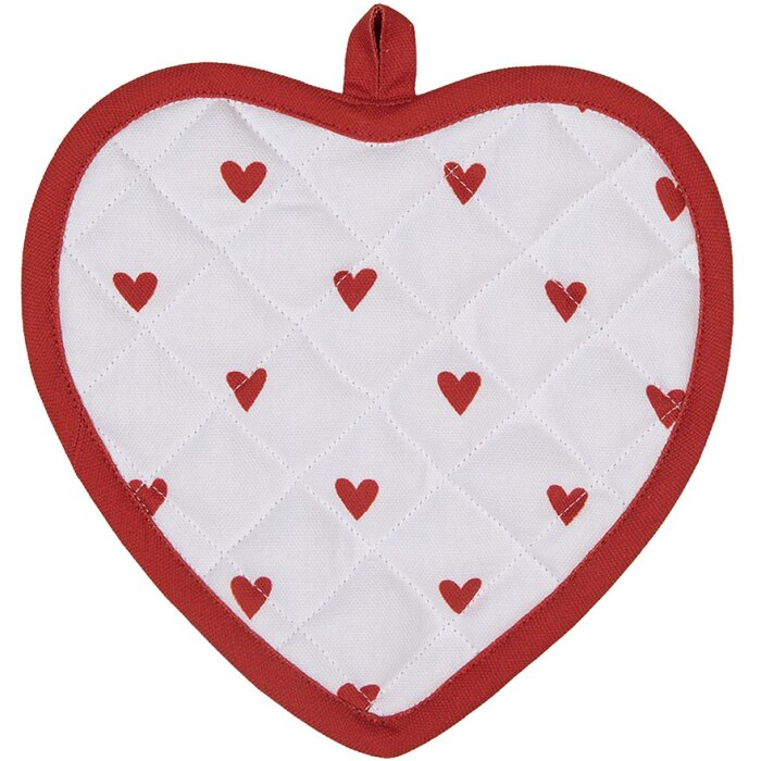 Clayre & Eef LVT45 Manta Corazón Rojo Blanco 20x20 cm