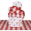 Clayre & Eef LVT50 Panera Corazón Rojo Blanco Ø 15x16 cm