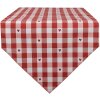 Clayre & Eef LVT65 Camino de Mesa corazón rojo blanco 50x160 cm