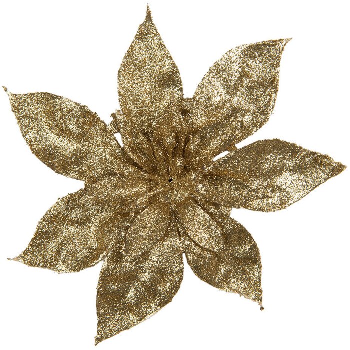 Clayre & Eef 65782 Decoración Navideña Flor Color Oro Ø 15x2 cm