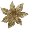 Clayre & Eef 65782 Decoración Navideña Flor Color Oro Ø 15x2 cm