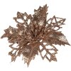 Clayre & Eef 65783 Decoración Navideña Flor Color Cobre Ø 9x2 cm Plástico