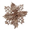 Clayre & Eef 65783 Decoración Navideña Flor Color Cobre Ø 9x2 cm Plástico