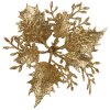 Clayre & Eef 65784 Decoración navideña flor oro Ø 11x3 cm plástico