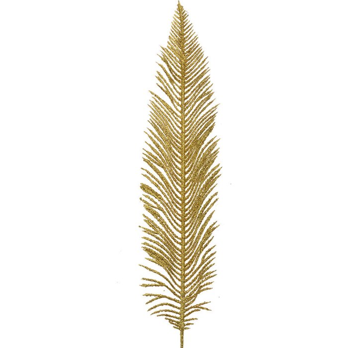 Clayre & Eef 65806 Hoja decorativa de plástico dorado 7x1x45 cm