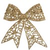 Clayre & Eef 65811 Decoración Lazo de Navidad color oro 18x2x16 cm