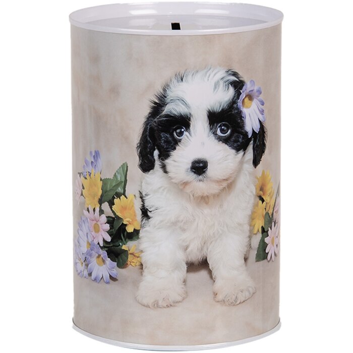 Clayre & Eef 6BL0161 Hucha Perro Flores Ø 10x15 cm