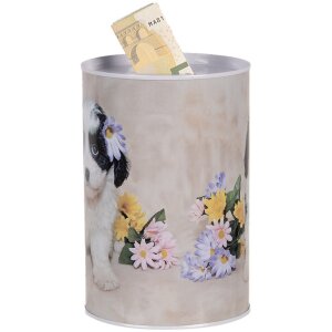 Clayre & Eef 6BL0161 Hucha Perro Flores Ø 10x15 cm