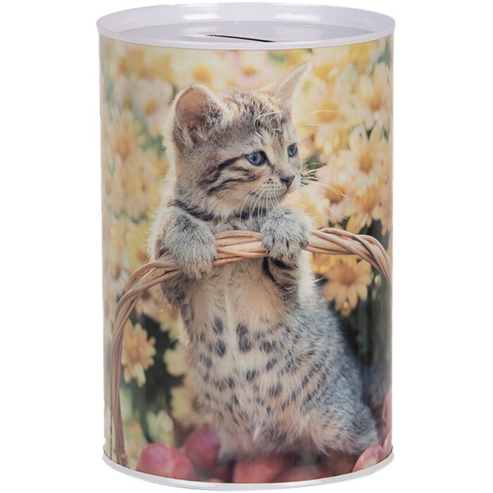 Clayre & Eef 6BL0162 Hucha motivo gato Ø 10x15 cm