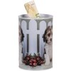 Clayre & Eef 6BL0163 Hucha Perro Ø 10x15 cm Blanco Marrón
