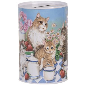 Clayre & Eef 6BL0167 Hucha motivo gato Ø 8x13...