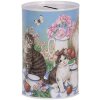 Clayre & Eef 6BL0167 Hucha motivo gato Ø 8x13 cm estilo country