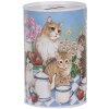 Clayre & Eef 6BL0167 Hucha motivo gato Ø 8x13 cm estilo country