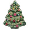 Clayre & Eef 6BL0154 Lata Árbol de Navidad Verde Rojo 15x18x7 cm