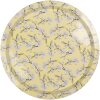 Clayre & Eef Bandeja 6BL0180 Redonda Ø 32 cm Patrón Floral Amarillo Estilo Retro Vintage