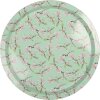 Clayre & Eef 6BL0181 Bandeja Ø 32 cm verde floral estilo retro vintage