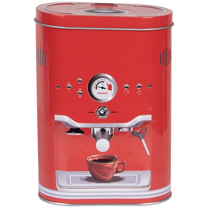 Clayre & Eef 6BL0190 Caja de Lata Roja 14x8x19 cm Estilo Campestre