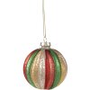 Clayre & Eef 6GL2737GG Adornos para árbol de Navidad de vidrio Ø 8x8 cm lote de 4