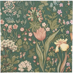 Clayre & Eef 73070 Servilletas de Papel Floral Verde...