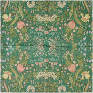 Clayre & Eef 73070 Servilletas de Papel Floral Verde...