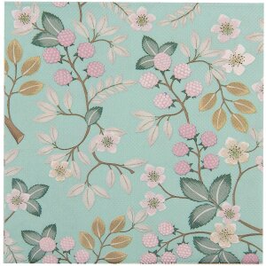 Clayre & Eef 73071 Servilletas de papel verde floral...