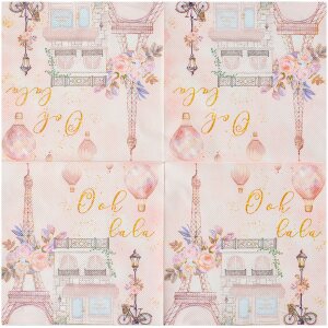 Clayre & Eef 73072 Servilletas de Papel Rosa Motivos...