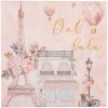 Clayre & Eef 73072 Servilletas de Papel Rosa Motivos Paris 33x33 cm 20 piezas