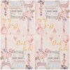 Clayre & Eef 73072 Servilletas de Papel Rosa Motivos Paris 33x33 cm 20 piezas