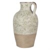 Clayre & Eef 6CE1926 Jarra decorativa de cerámica verde Ø 30x50 cm estilo campestre