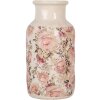 Clayre & Eef 6CE1930M Jarrón Beige Rosa Motivo Floral Ø 14x26 cm Cerámica