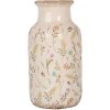 Clayre & Eef Jarrón 6CE1931M Cerámica Beige Rosa Estilo Campestre Ø 14x26 cm