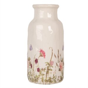 Clayre & Eef Jarrón 6CE1932L Beige Rosa...