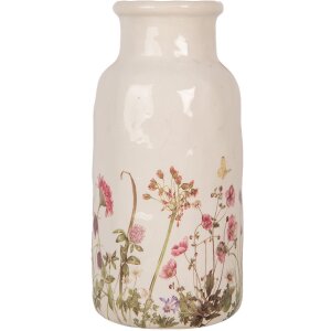 Clayre & Eef Jarrón 6CE1932L Beige Rosa Ø 15x32 cm Cerámica Estilo Campestre