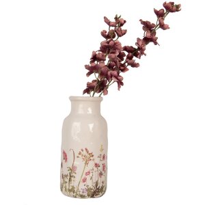 Clayre & Eef Jarrón 6CE1932L Beige Rosa Ø 15x32 cm Cerámica Estilo Campestre
