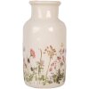 Clayre & Eef Jarrón 6CE1932M Cerámica Beige Rosa Ø 14x26 cm Estilo Campestre