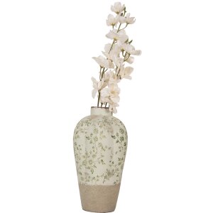 Clayre & Eef 6CE1936S Jarrón Verde Ø 17x29 cm Cerámica Estilo Campestre