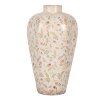 Clayre & Eef Jarrón 6CE1937L Beige Rosa Ø 24x40 cm Cerámica Estilo Campestre