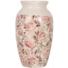Clayre & Eef Jarrón 6CE1940S Cerámica Beige Rosa Estilo Campestre Ø 16x27 cm