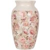 Clayre & Eef Jarrón 6CE1940S Cerámica Beige Rosa Estilo Campestre Ø 16x27 cm