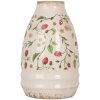 Clayre & Eef 6CE1946S Jarrón Cerámica Beige Rojo Ø 17x27 cm Estilo Campestre