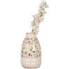 Clayre & Eef 6CE1946S Jarrón Cerámica Beige Rojo Ø 17x27 cm Estilo Campestre
