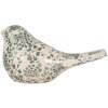 Clayre & Eef 6CE1950L Decoración Pájaro Beige Verde 25x10x13 cm