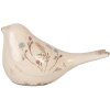 Clayre & Eef 6CE1952L Decoración Pájaro Cerámica Beige Rosa 25x10x13 cm