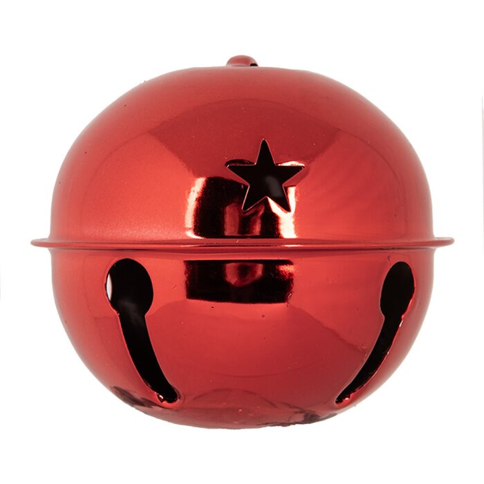 Clayre & Eef 6Y5726M Decoración Campana Hierro Rojo Ø 9x9 cm